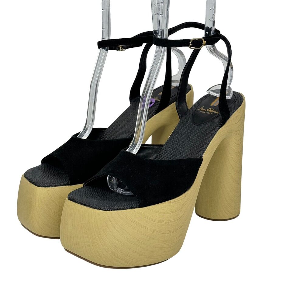 Sam Edelman Women's Grayson Platform Sandal SZ 10.5 Black Ultra Heel Chunky NEW
